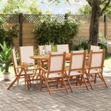 vidaXL Set mobilier de grădină, 9 piese, lemn masiv acacia/textilenă 3279271