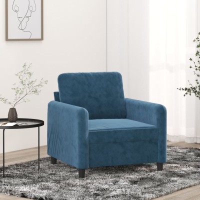 vidaXL Canapea de o persoană, Albastru, 60 cm, catifea 359431 foto