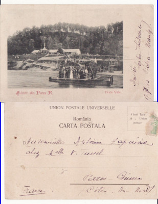 Salutari din Piatra Neamt -1899- Vedere de Peste Vale-clasica foto