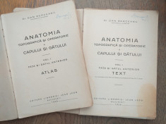 ANATOMIA TOPOGRAFICA SI OPERATORIE A CAPULUI SI GATULUI, DOUA VOLUME, 1939 foto