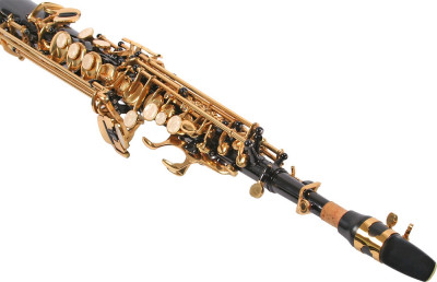 Saxofon Sopran drept Karl Glaser Negru clape aurii foto