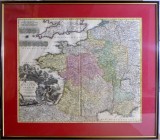 TOTIUS REGNI GALLIAE SIVE FRANCIAE TABULA NOVILLIME REVILA MULTIS QUE IN LOCIS AUGMENTATA A IOH. BAPT. HOMANNO