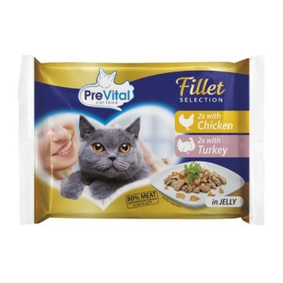 PreVital Fillet Selection pui/curcan &amp;icirc;n jeleu 4 x 85 g foto
