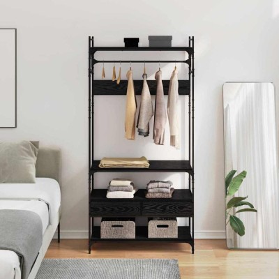 vidaXL Dulap cu sertar Stejar negru 89 x 39 x 184.5 cm Lemn compozit foto