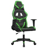 Cumpara ieftin Scaun de gaming de masaj, negru si verde, piele ecologica