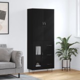 vidaXL Dulap &icirc;nalt, negru, 69,5x34x180 cm, lemn compozit