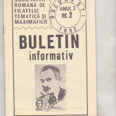 bnk fil Soc. romana de filatelie tematica si maximafilie - buletin info 2/1992