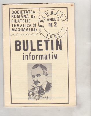 bnk fil Soc. romana de filatelie tematica si maximafilie - buletin info 2/1992 foto