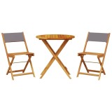 Cumpara ieftin Set mobilier bistro, 3 piese, textil antracit/lemn masiv