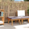 VidaXL Taburet de grădină cu pernă, 60 x 60 x 29 cm, lemn masiv acacia 46674