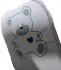 Scaun de masa multifunctional din lemn Aga I White Sweet Bear Gri foto