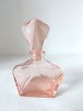 Sticluta vintage decantor parfum, de sticla roz cu capac de sticla, art deco, anii 30, sticla Rosalin