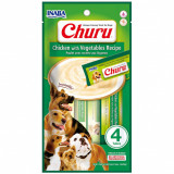 Inaba Churu Pyr&eacute; dog pui cu legume 4 x 14 g