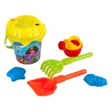 Găleată de plajă cu model fotbal, &Oslash;16x13.5cm, Set 5 accesorii, Galben, CMCLASS