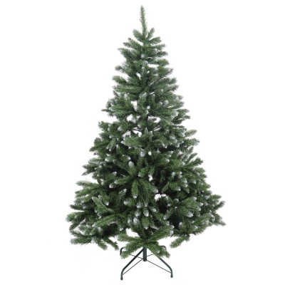 Brad artificial de Craciun, cu ramuri inghetate, FRA180-815, verde + alb, 180 cm, suport inclus foto