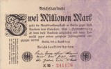 GERMANIA 2.000.000 marci 9 august 1923 VF+++!!!