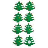 Autocolante Decor, Model Brazi de Crăciun, Material Poliester, Dimensiuni 3.5x3cm, Set 8 Bucăți, Multicolor, Oem
