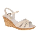 Sandale Dama Piele Naturala Bej MVS Toc 7cm Comode Elegante Marimi 35-40