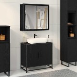 vidaXL Set de mobilier pentru baie 2 pcs Stejar negru 65 x 33 x 60 cm 3402470