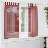 Gossi perdele voile cu buzunare pentru bare 2 buc rosu vin