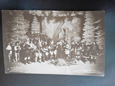 Carte postala, scena din piesa Viforul actul III inceput de secol XX foto