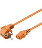 Cablu PC 2m ORANGE de alimentare calculator Schuko 90 grade tata -