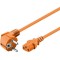 Cablu PC 2m ORANGE de alimentare calculator Schuko 90 grade tata -