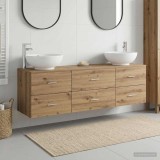 Cumpara ieftin Set de mobilier pentru baie 3 buc. Stejar Artizanal