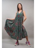 Rochie Lunga Bretele Colorata Mandale Alessia Verde S-M Sweet Girl Poliester Rochii de zi Eleganta