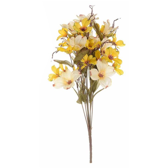 Buchet de flori artificiale galben crem 42 cm Buchet de flori artificiale galben crem 42 cm