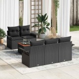 VidaXL Set de canapele pentru grădină 6 pcs Negru 55 x 55 x 37 cm