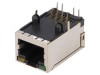Conector RJ45 soclu 8 pini ecranat cu diodă LED THT