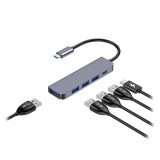 HUB 5 IN 1 USB-C PD 100W ALUMINIU PLATINET