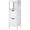 VASAGLE Dulap de podea pentru baie, multifunctional, 2 sertare, 30x30x89cm, alb Household NewTrend