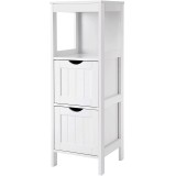 VASAGLE Dulap de podea pentru baie, multifunctional, 2 sertare, 30x30x89cm, alb Household NewTrend
