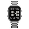 Ceas Barbati SKMEI 1859 , Digital, Carcasa Neagra, Bratara Inox Argintie, LED, Cronometru, Waterproof
