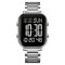 Ceas Barbati SKMEI 1859 , Digital, Carcasa Neagra, Bratara Inox Argintie, LED, Cronometru, Waterproof