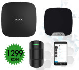 KIT alarma AJAX - Centrala, senzor si sirena de interior, Wireless