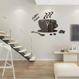 Ceas Decorativ Sticker, Fara Zgomot, Coffee Time, 350 mm x 250 mm, Decorare Cafenea