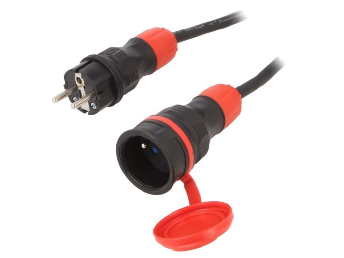 Cablu prelungitor negru 5m 16A