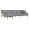 Canapea extensibila in forma de L gri 279x140x70 cm catifea