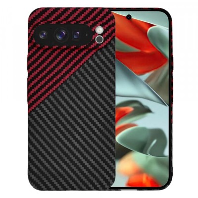 Husa pentru Google Pixel 9 Pro XL, Techsuit, Carbonite FiberShell Vortex, Rosie foto