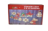 Instalatie de Craciun, tip perdea interconectabila, 10 figurine cu jocuri de lumini, Mos Craciun, 3 m, Gimihome
