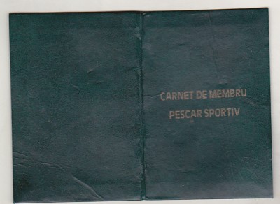 bnk div AGVPS Carnet de membru pescar sportiv - 1992 foto