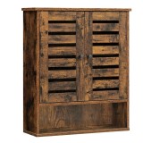 Dulap baie, suspendat, pal, 3 rafturi, 2 usi, maro rustic, 60x20x70 cm, Artool
