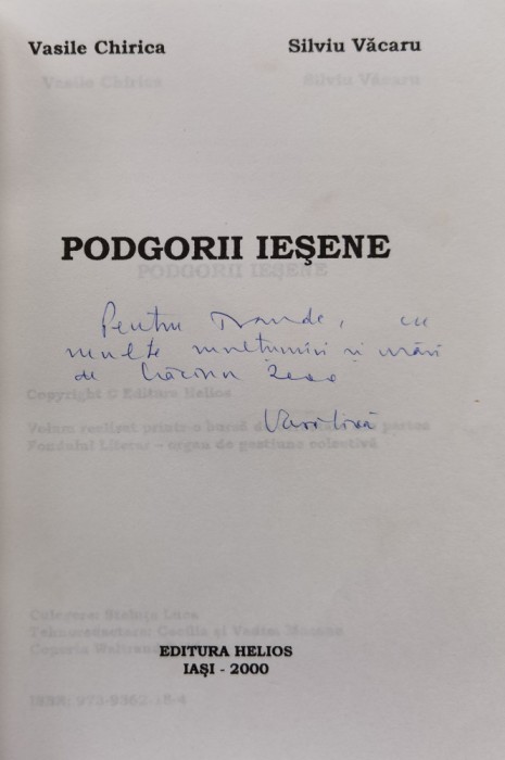 Podgorii iesene (cu semnatura autorului) - 2000 - Silviu Vacaru (xx727)