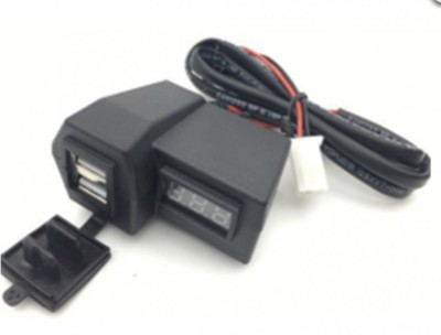 Mufa USB + voltmetru moto foto