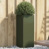 vidaXL Jardinieră, verde măsliniu, 32x29x75 cm, oțel 841574