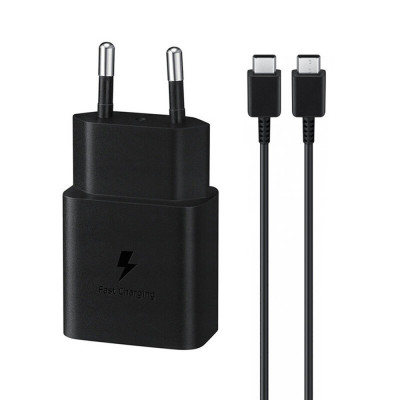 Incarcator Priza Fast Charging, PD 25W, cablu Type-C la Type-C 3A, Samsung (EP-TA800XBEGWW), Black (Blister Packing) foto