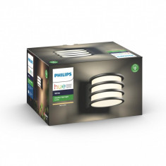 Aplica LED de exterior Philips HUE White Lucca, E27, 9.5W (60W), IP44, 806 lumeni, aluminiu, antracit, bec alb Hue inclus foto